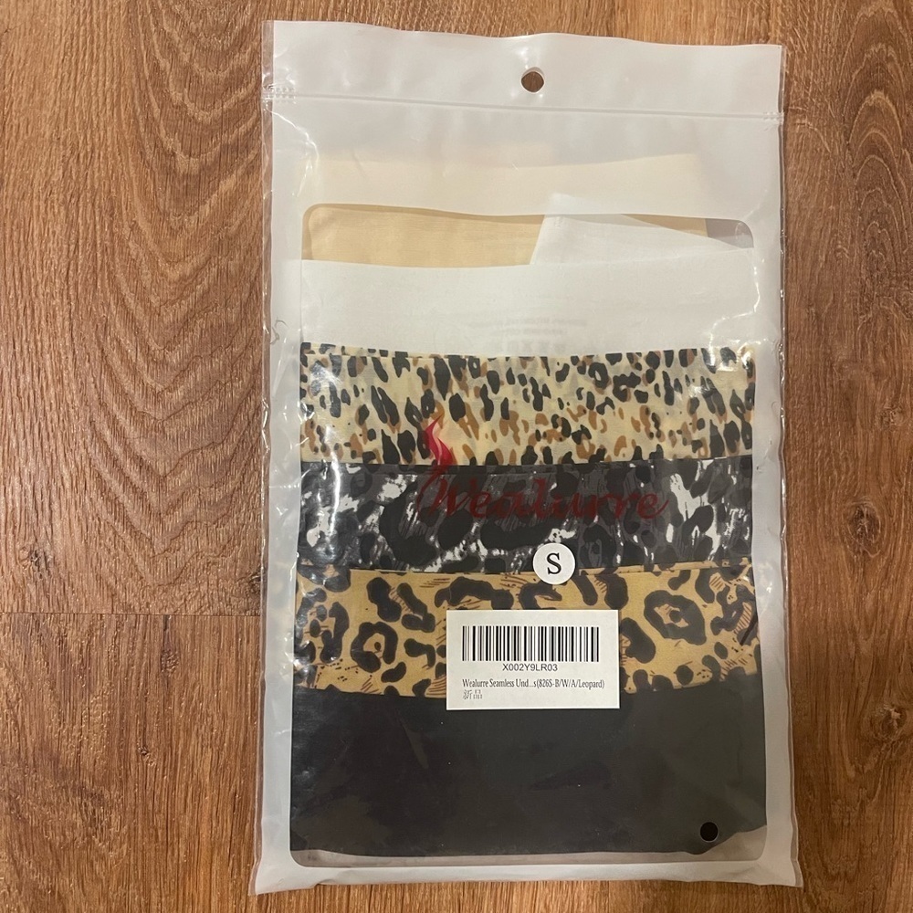 Wealurre black, nude, white and leopard 6 pack invisible no show underwear‌‌